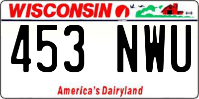 WI license plate 453NWU