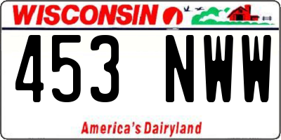 WI license plate 453NWW