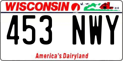 WI license plate 453NWY