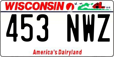WI license plate 453NWZ