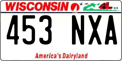 WI license plate 453NXA