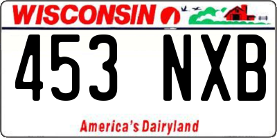 WI license plate 453NXB
