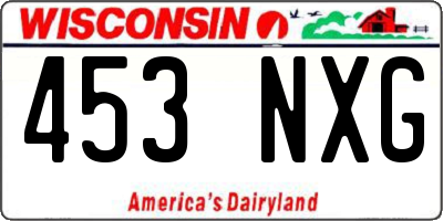WI license plate 453NXG
