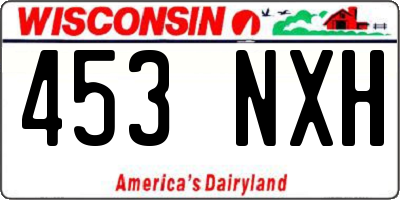 WI license plate 453NXH