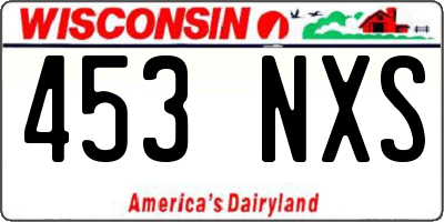 WI license plate 453NXS