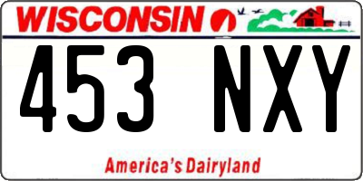 WI license plate 453NXY