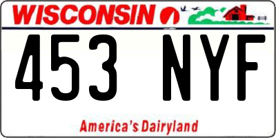 WI license plate 453NYF