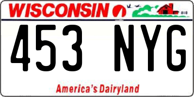 WI license plate 453NYG