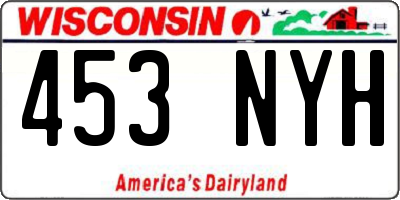 WI license plate 453NYH