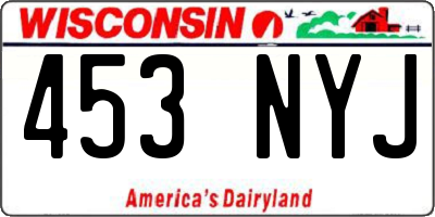 WI license plate 453NYJ