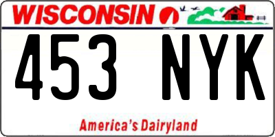 WI license plate 453NYK