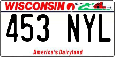 WI license plate 453NYL