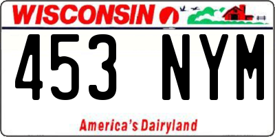 WI license plate 453NYM