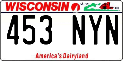 WI license plate 453NYN