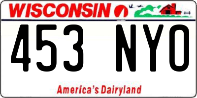 WI license plate 453NYO