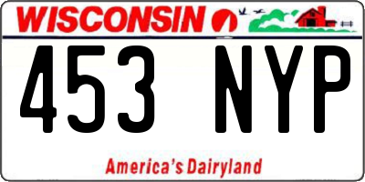 WI license plate 453NYP