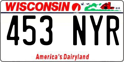 WI license plate 453NYR