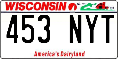 WI license plate 453NYT