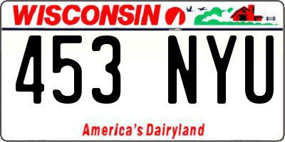 WI license plate 453NYU