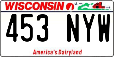 WI license plate 453NYW