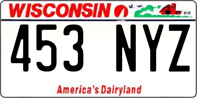 WI license plate 453NYZ