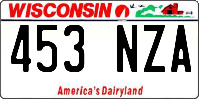 WI license plate 453NZA