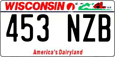 WI license plate 453NZB