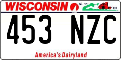 WI license plate 453NZC