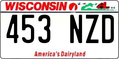 WI license plate 453NZD