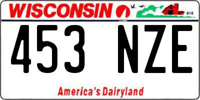 WI license plate 453NZE