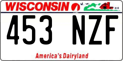 WI license plate 453NZF