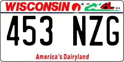 WI license plate 453NZG