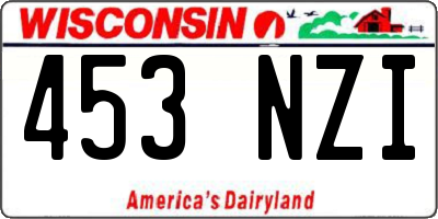WI license plate 453NZI