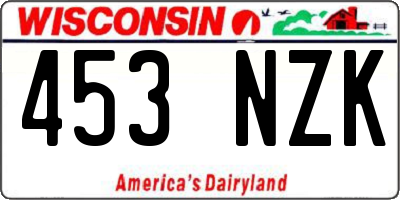WI license plate 453NZK