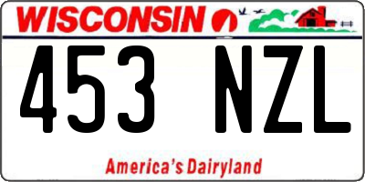 WI license plate 453NZL