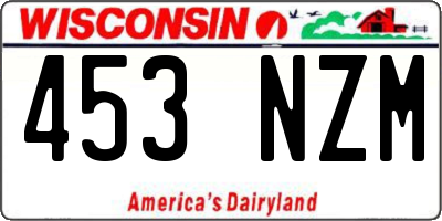WI license plate 453NZM