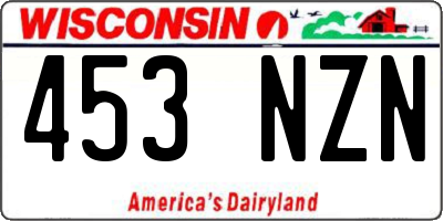 WI license plate 453NZN