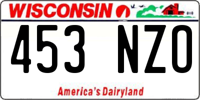WI license plate 453NZO