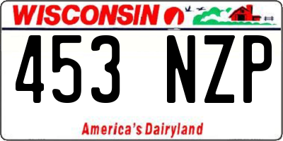 WI license plate 453NZP