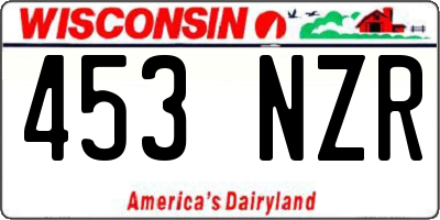 WI license plate 453NZR