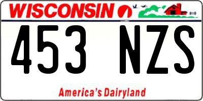 WI license plate 453NZS