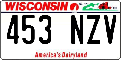 WI license plate 453NZV