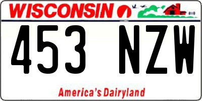 WI license plate 453NZW