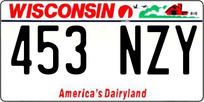 WI license plate 453NZY