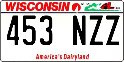 WI license plate 453NZZ