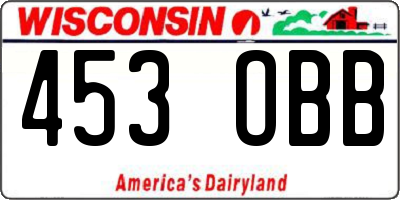 WI license plate 453OBB