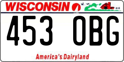 WI license plate 453OBG