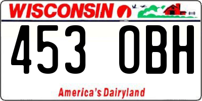 WI license plate 453OBH