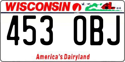 WI license plate 453OBJ