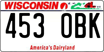 WI license plate 453OBK